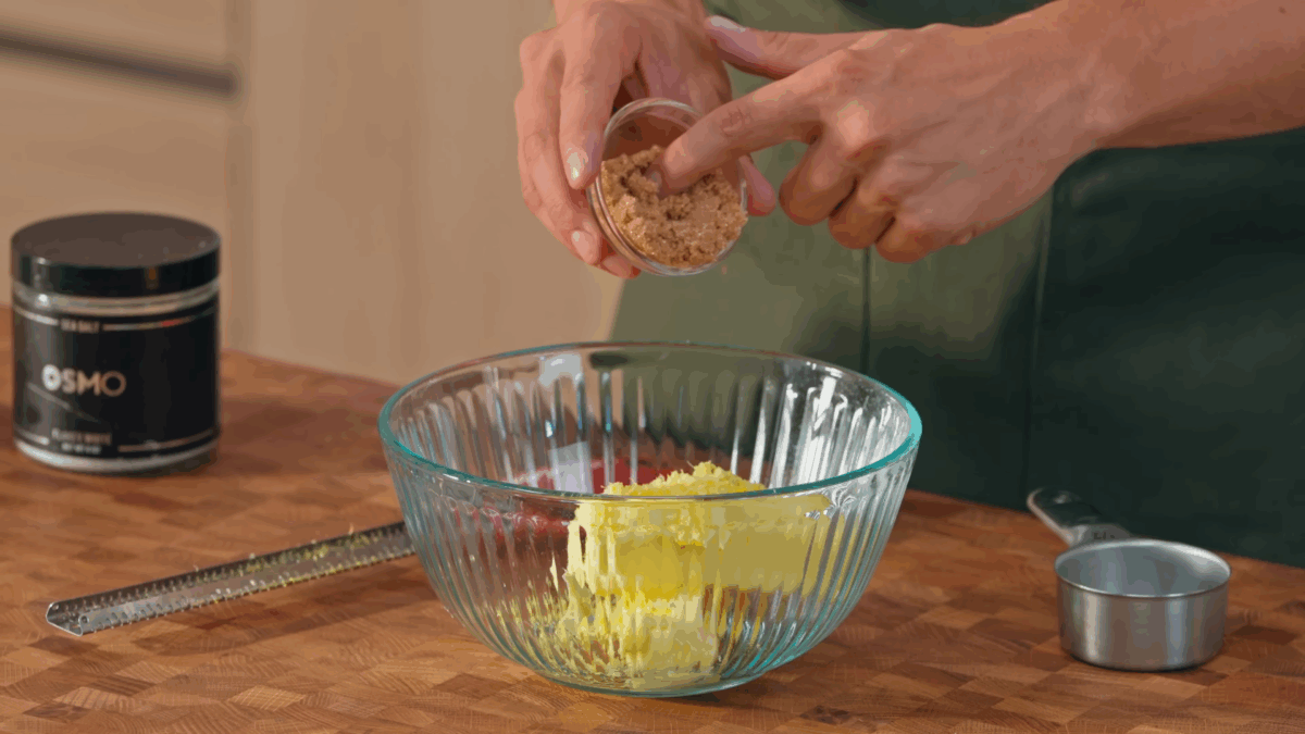 Nick DiGiovanni combining ingredients to make compound butter. 