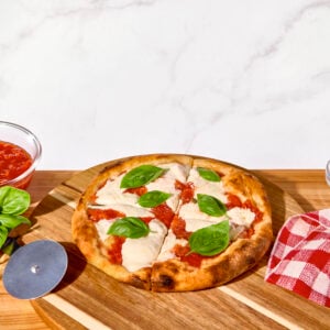 A homemade Neapolitan pizza.