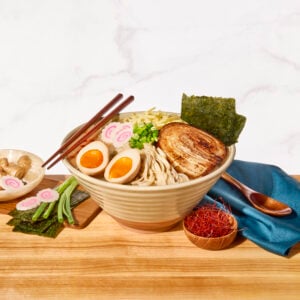 A bowl of tonkotsu miso ramen.