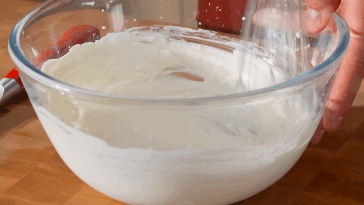 Nick DiGiovanni whipping cream to make horseradish sauce.