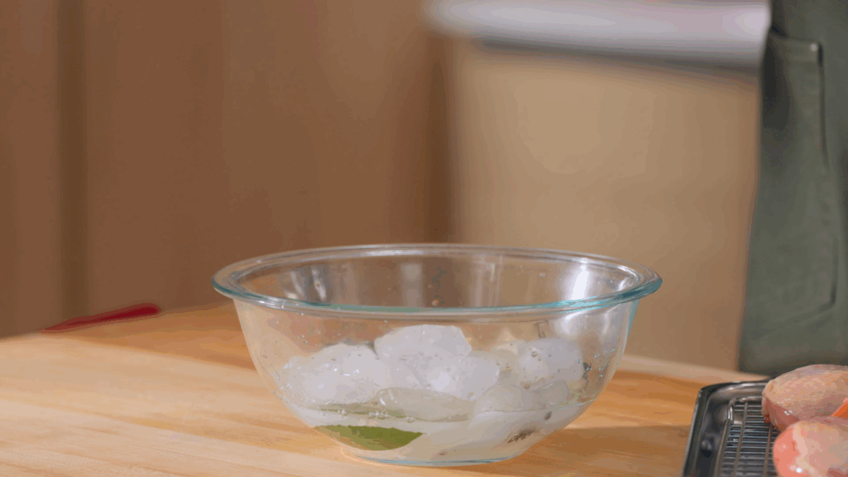 A bowl of brine to make chicken.